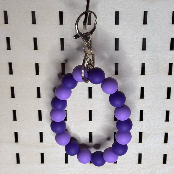 Handmade Other - Handcrafted purple beaded wristlet keychain